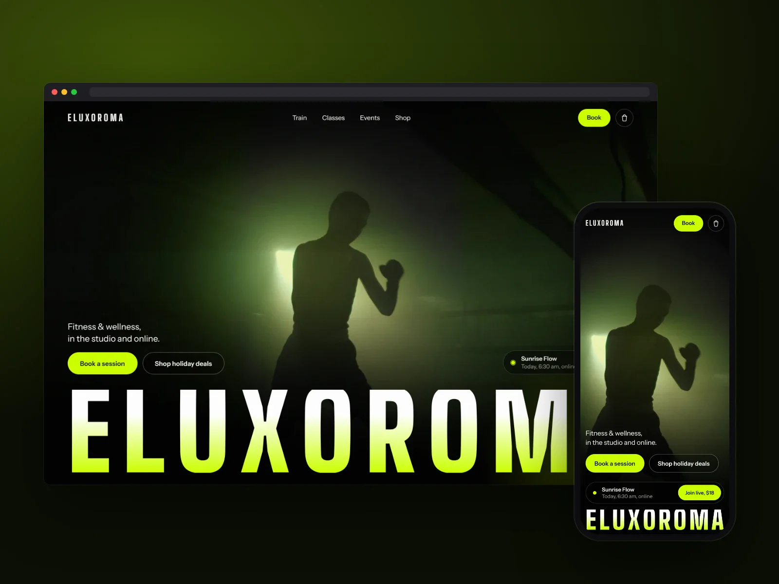 Eluxoroma on desktop and mobile — open the case study