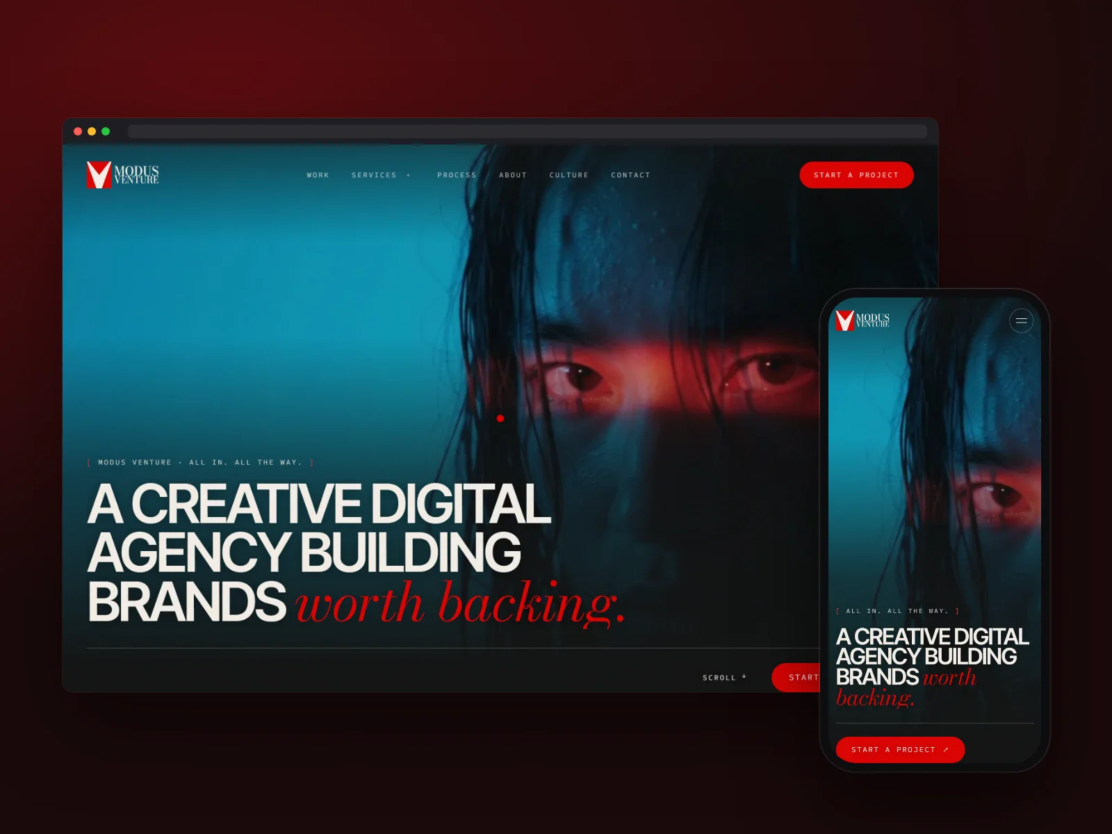 Modus Venture on desktop and mobile — open the case study