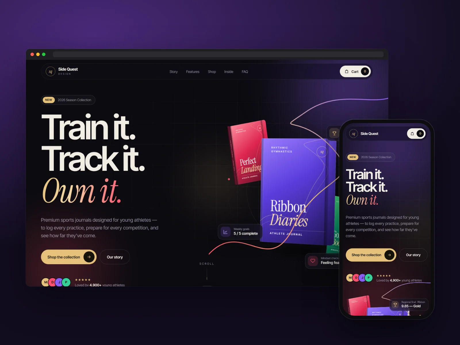 Side Quest Design on desktop and mobile — open the case study