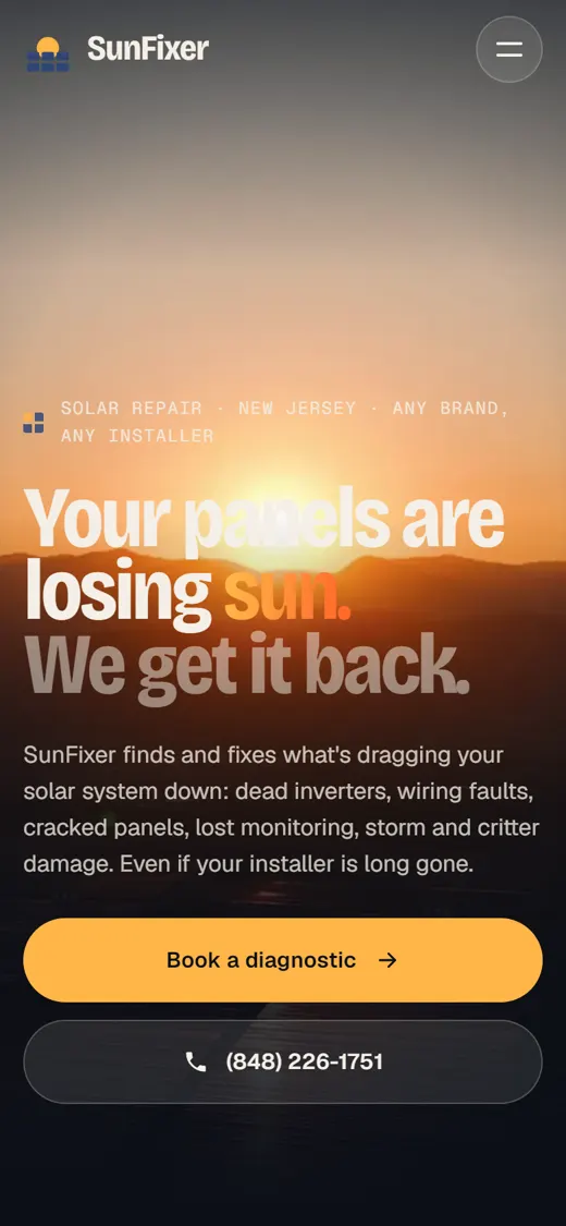 SunFixer on a phone